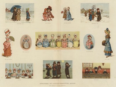 リトルピープルトンマナーでのクリスマス（クロモリト） 作： Kate Greenaway